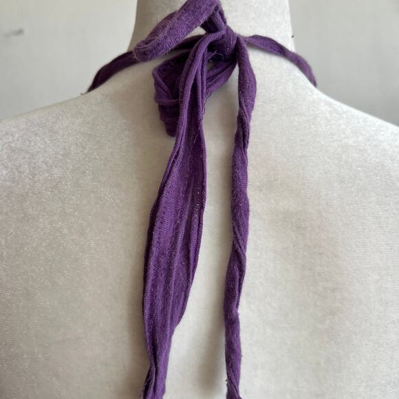 Vintage Y2K Purple Halter Tank Top 2000s Festival Clubwear Small - Picture 7 of 7